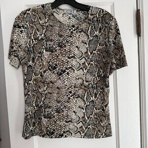 Vintage CINQ Snake Print Slinky Top | Y2K 90s | Fits Size Small